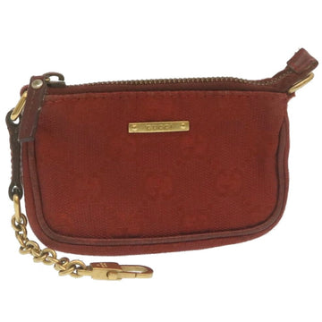 GUCCI GG Canvas Coin Purse Red Auth 29473