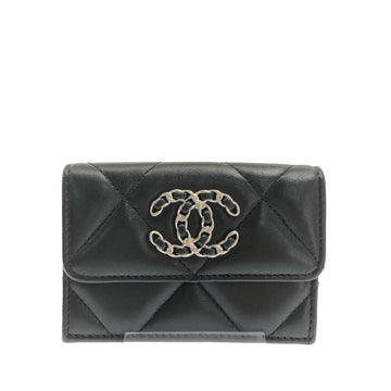 CHANEL 19 Trifold Flap Compact Wallet Small Wallets