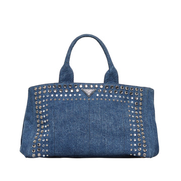 PRADA Canapa Studded Handbag