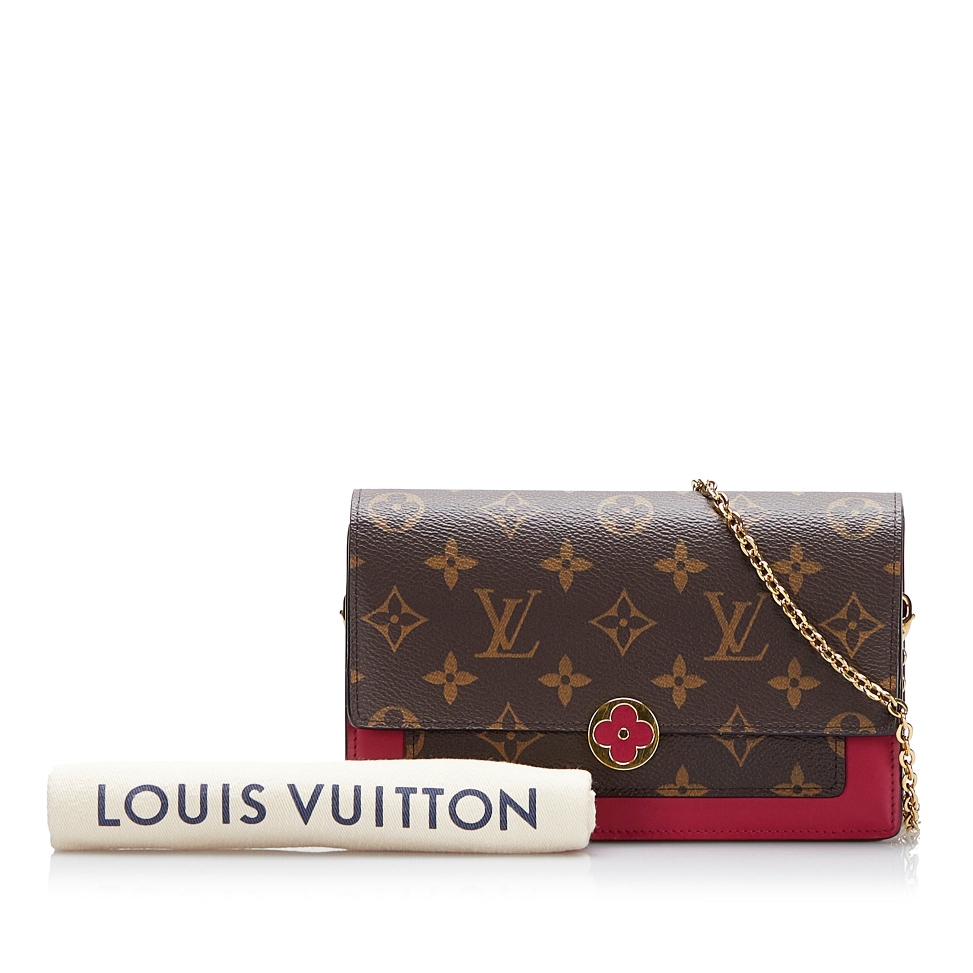 Louis Vuitton Flore Chain Wallet Monogram Canvas Brown 230485144