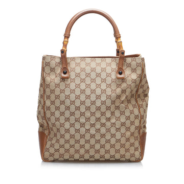 Gucci GG Canvas Bamboo Tote Tote Bag