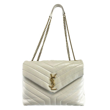 SAINT LAURENT Loulou Shoulder Bag Matelasse Chevron Leather Medium