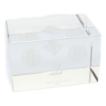 LOUIS VUITTON Paper weight crystal LV Auth 30011