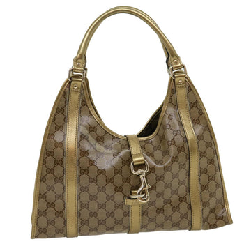 GUCCI GG Canvas Shoulder Bag Coated Canvas Beige Gold Auth 30355