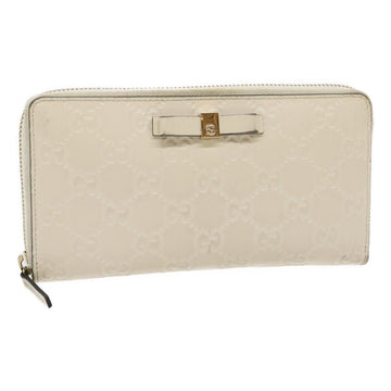 GUCCI GG Canvas ssima Long Wallet White Auth 30393