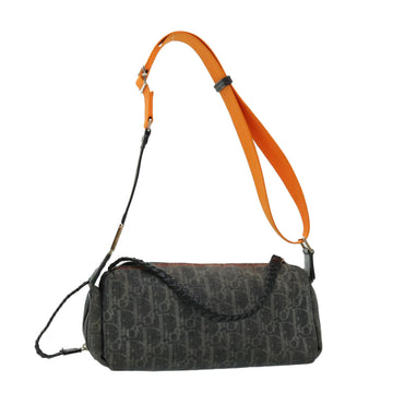 CHRISTIAN DIOR Flightline Trotter Canvas Shoulder Bag Gray Orange Auth 30556