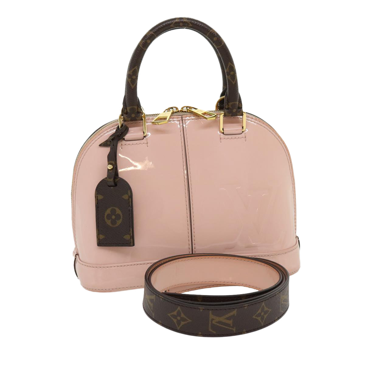 LOUIS VUITTON Vernis Alma BB Hand Bag 2way Pink M51925 LV Auth 31191A