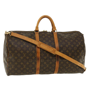 LOUIS VUITTON Monogram Keepall Bandouliere 55 Boston Bag M41414 LV Auth 32935