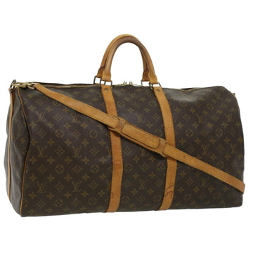 LOUIS VUITTON Monogram Keepall Bandouliere 55 Boston Bag M41414 LV Auth 33572