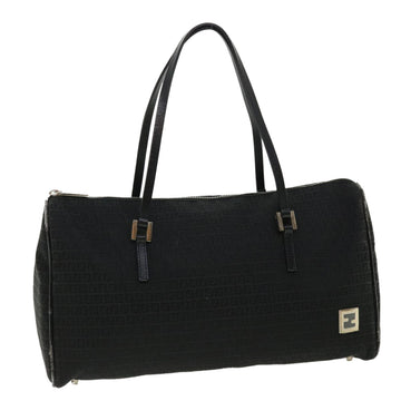 FENDI Zucchino Canvas Hand Bag Black Auth 33935