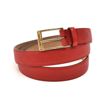 GUCCI Red Diamante Leather & Gold-tone Buckle Belt - Size XL 110/44