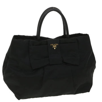 PRADA Hand Bag Nylon Black Auth 33979