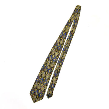 VERSACE Vintage Gianni Baroque Gold Filigree Scallop Pattern Silk Necktie