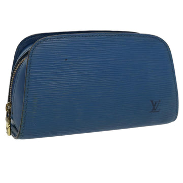 LOUIS VUITTON Epi DauphinePM Pouch Blue M48445 LV Auth 35399