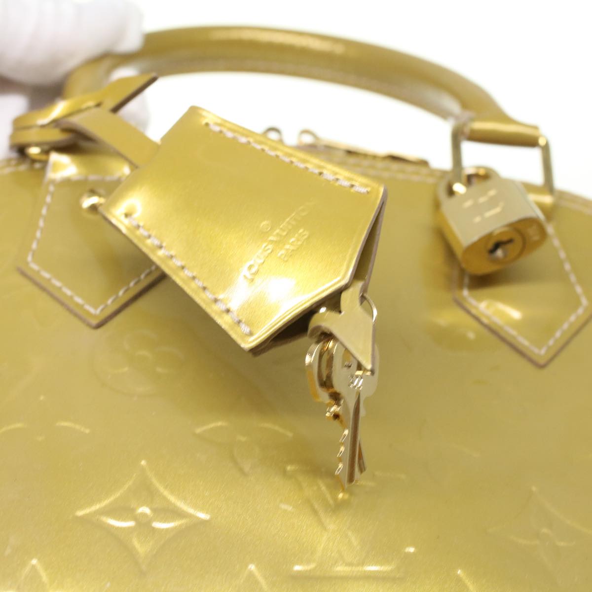 LOUIS VUITTON Monogram Vernis Alma BB Hand Bag 2way Veil Olive M91584 LV  35763 Patent leather ref.786394 - Joli Closet