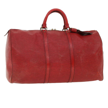 LOUIS VUITTON Epi Keepall 50 Boston Bag Vintage Red M42967 LV Auth 35939