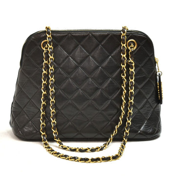 CHANEL Vintage Mini Black Quilted Lambskin Leather Chain Shoulder Bag