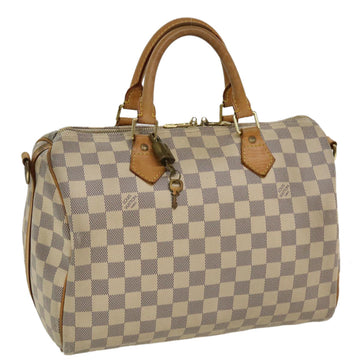 LOUIS VUITTON Damier Azur Speedy Bandouliere 30 2Way Hand Bag N41052 Auth 35977