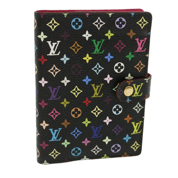 LOUIS VUITTON Multicolor Agenda PM Day Planner Cover Black R21076 LV Auth 36028