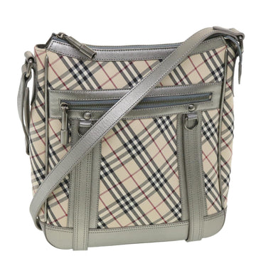 BURBERRY Nova Check Shoulder Bag Nylon Beige Auth 36272