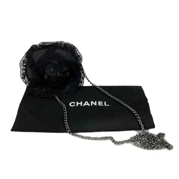 CHANEL- Small Camellia Box Frame Crossbody - Satin / Lace / Gun-metal Tone