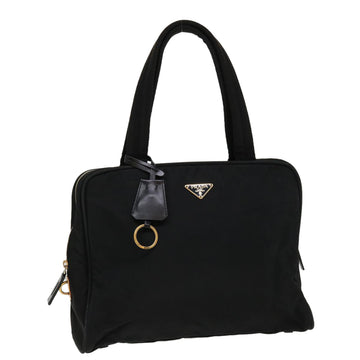 PRADA Hand Bag Nylon Black Auth 36675