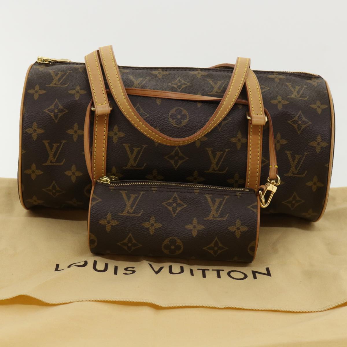 Louis Vuitton Monogram Papillon 26 Boston Barrell Cylinder Bag