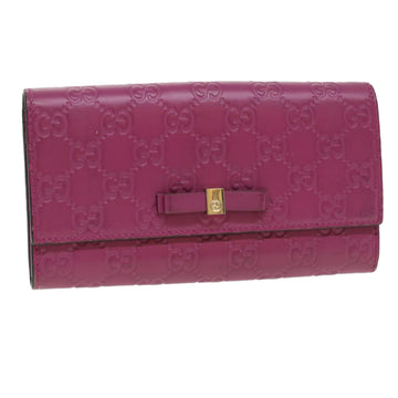 GUCCI ssima Long Wallet Pink 388679 Auth 36795