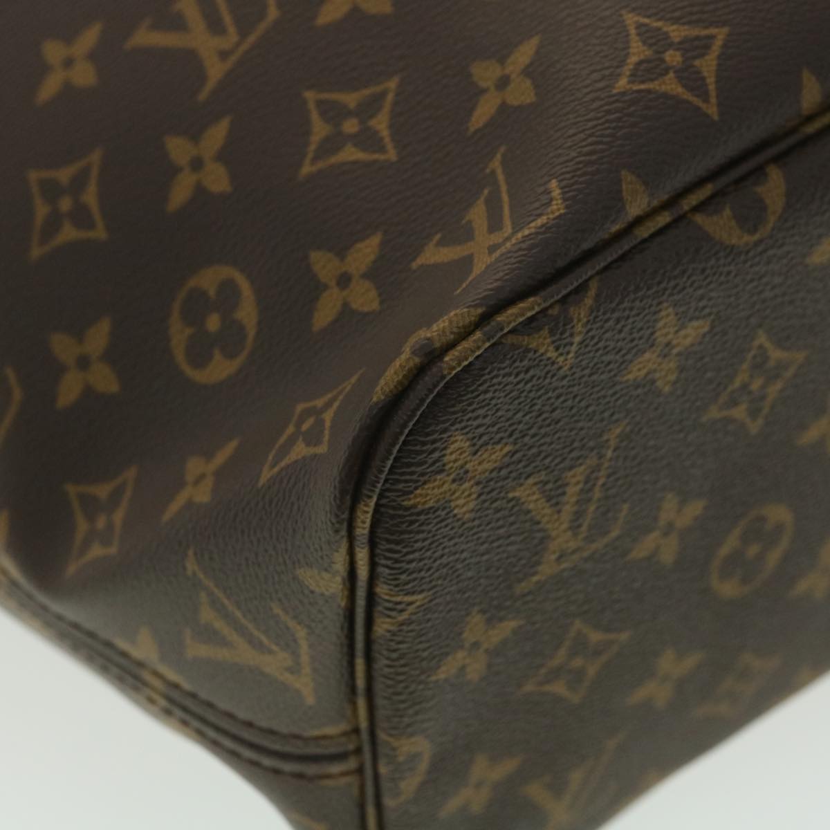 Auth Louis Vuitton Monogram Neverfull MM Tote Bag Brown M40156