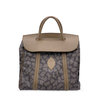 YVES SAINT LAURENT Vintage Giraffe Print Canvas Tote Satchel Bag