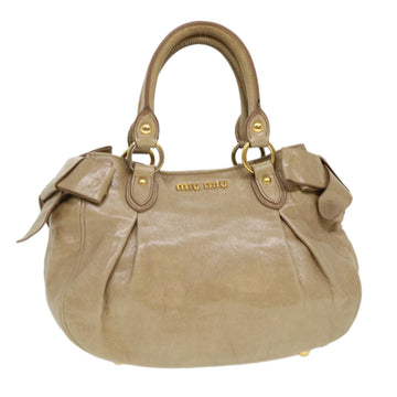 MIU MIU Hand Bag Leather Pink Beige Auth 38334