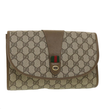GUCCI GG Canvas Web Sherry Line Clutch Bag Beige Red Green 89.01.030 Auth 38628