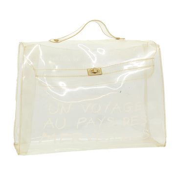 HERMES Vinyl Kelly Hand Bag Vinyl Clear Auth 38767