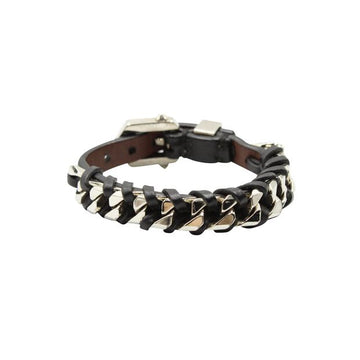 GIVENCHY Chain Braided Leather Bracelet