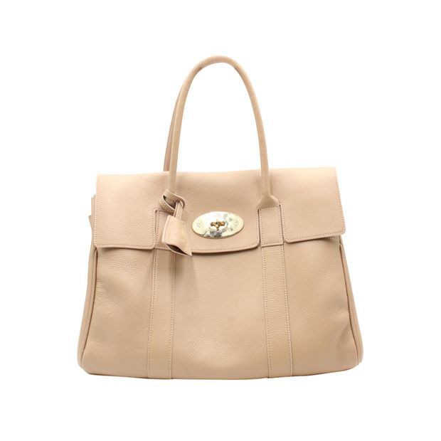 Mulberry beige bayswater pebbled leather bag hot sale