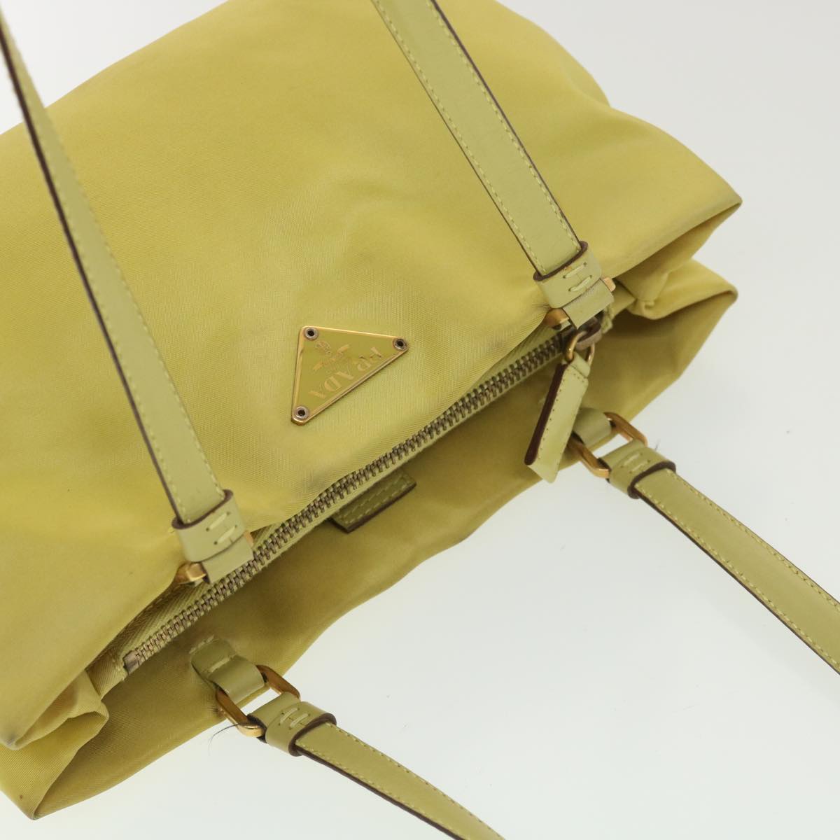 PRADA Shoulder Bag Nylon Yellow Auth 39147