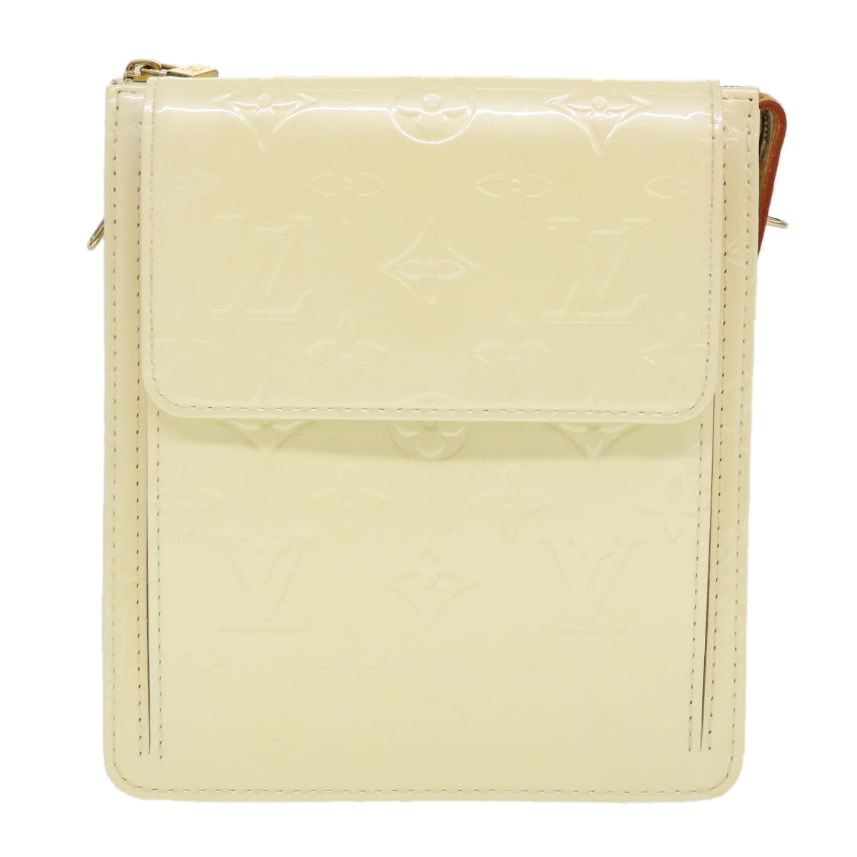 Vintage Louis Vuitton light yellow, cream verni monogram cosmetic