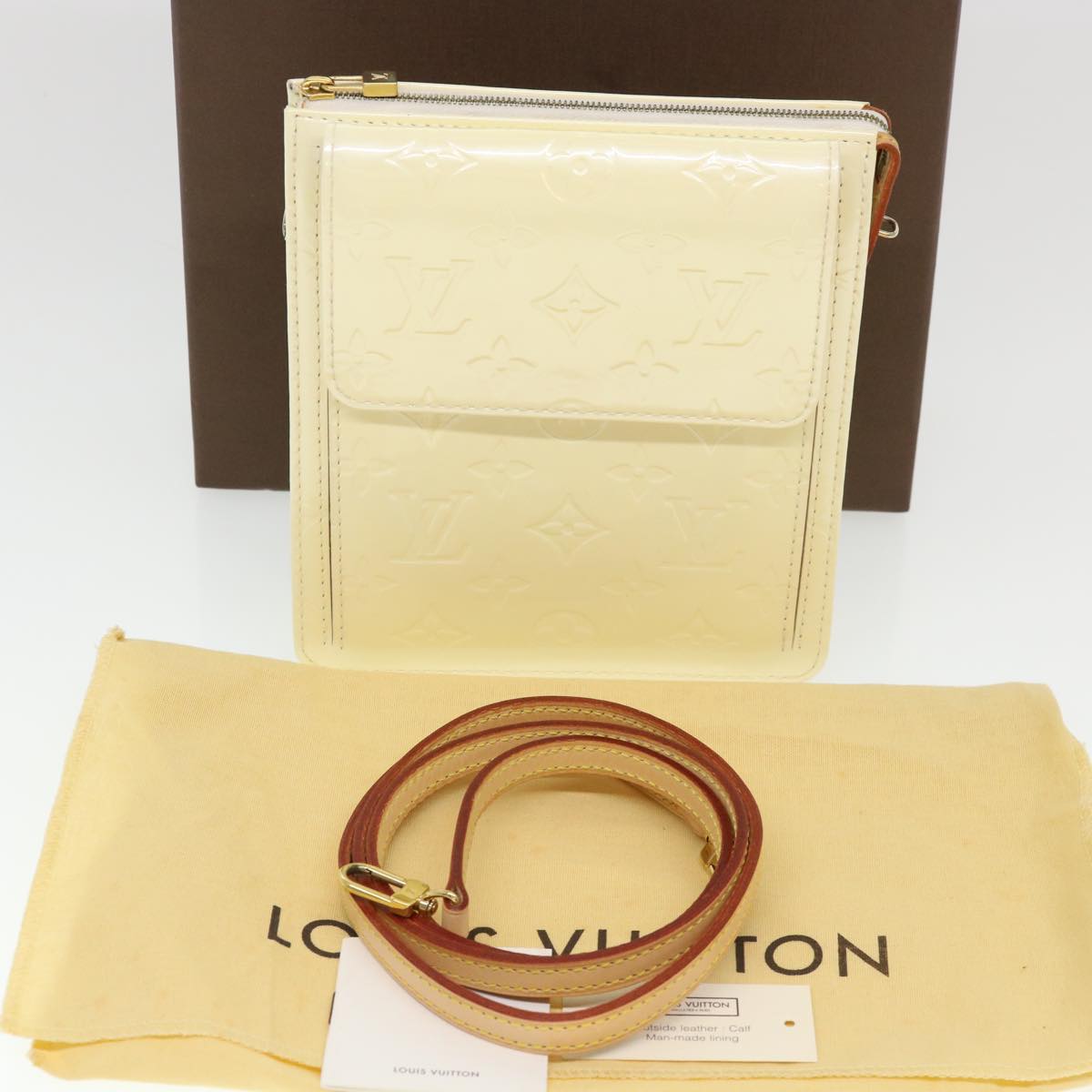 Louis Vuitton Mott Brown Patent Leather Clutch Bag (Pre-Owned)