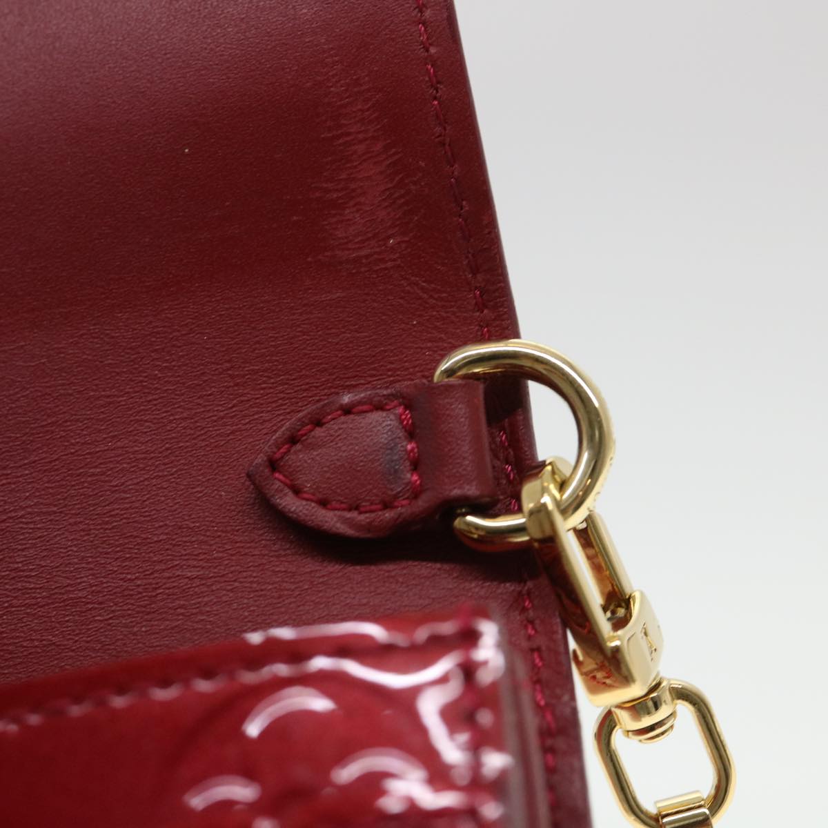 LOUIS VUITTON Vernis Portefeiulle Sarah Chain Long Wallet Red M90206 A