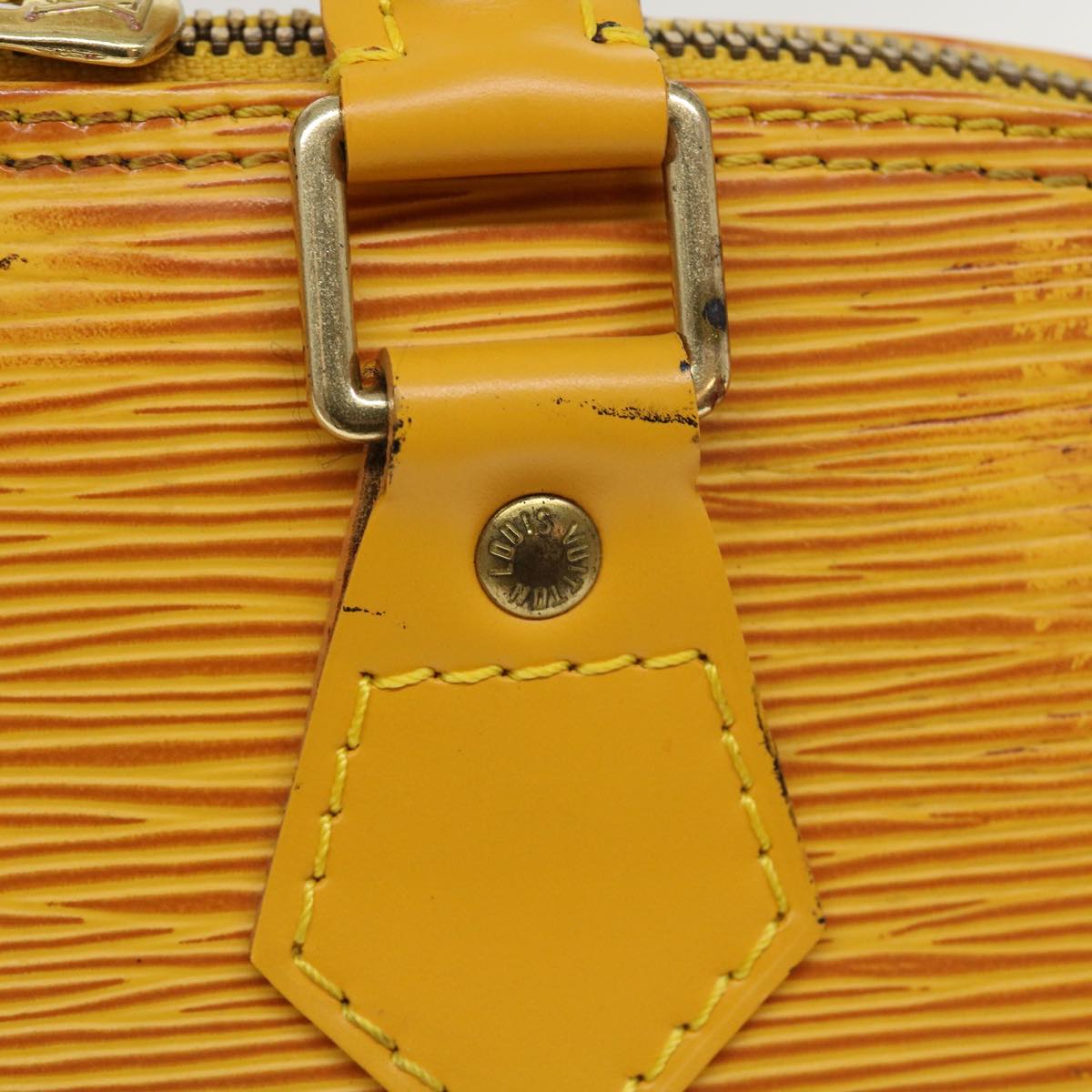 Louis Vuitton Alma PM Handbag Yellow EPI Leather Bag M52149