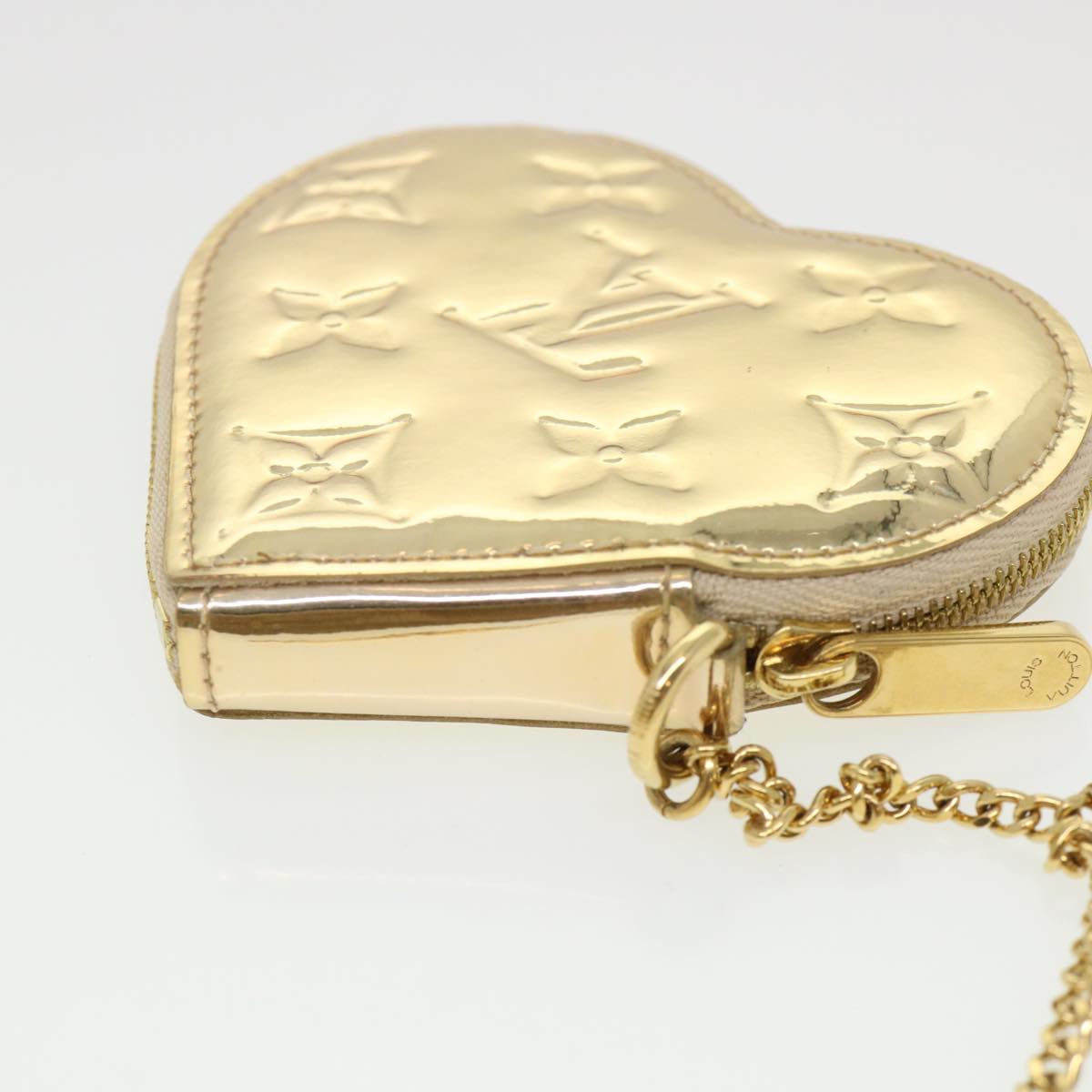 Louis Vuitton Gold Monogram Miroir Coeur Heart Coin Purse QJA09S1TDB012