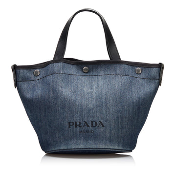 Prada Canapa Denim Satchel