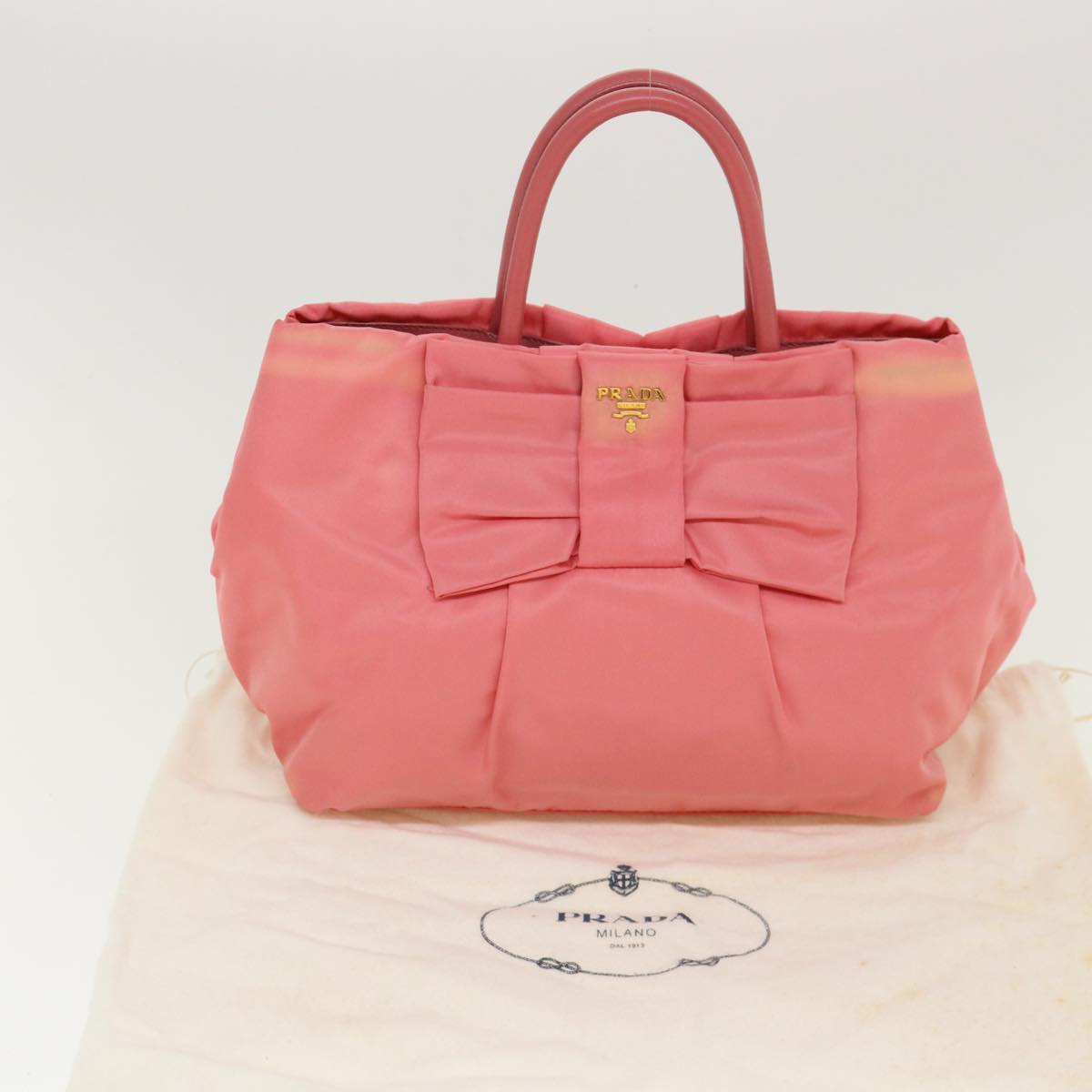 PRADA Hand Bag Nylon Pink Auth 40050