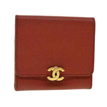 CHANEL Coin Purse Caviar Skin Red CC Auth 40052