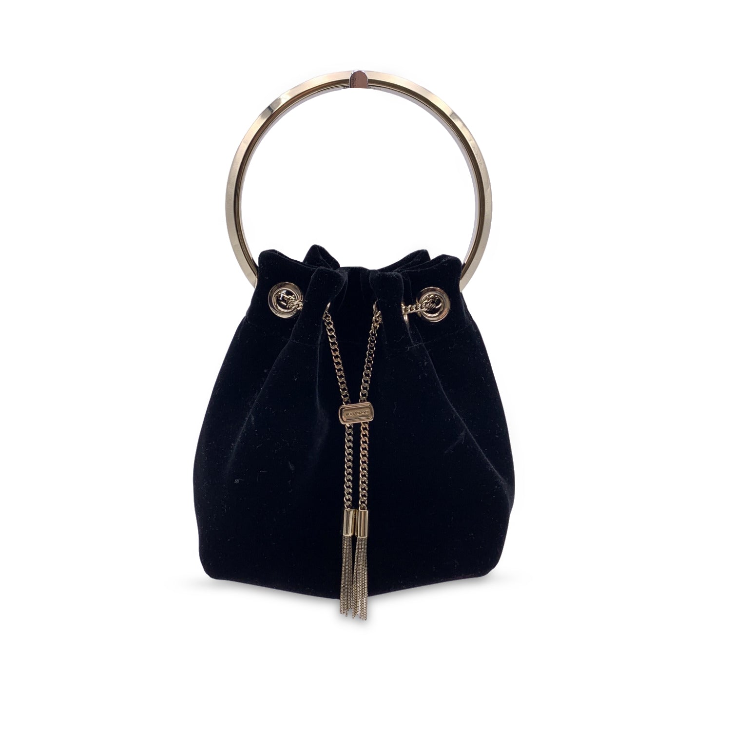 Black velvet bucket online bag