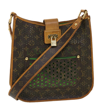 LOUIS VUITTON Monogram Perfo Musette Shoulder Bag Green M95173 LV Auth 40621