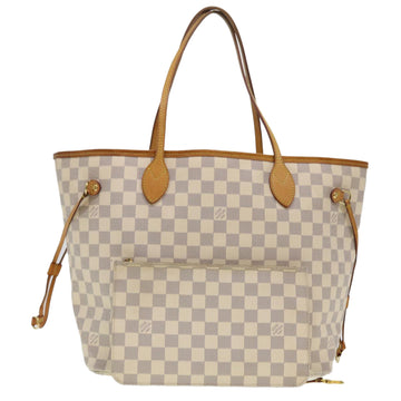 LOUIS VUITTON Damier Azur Neverfull MM Tote Bag N41605 LV Auth 40796