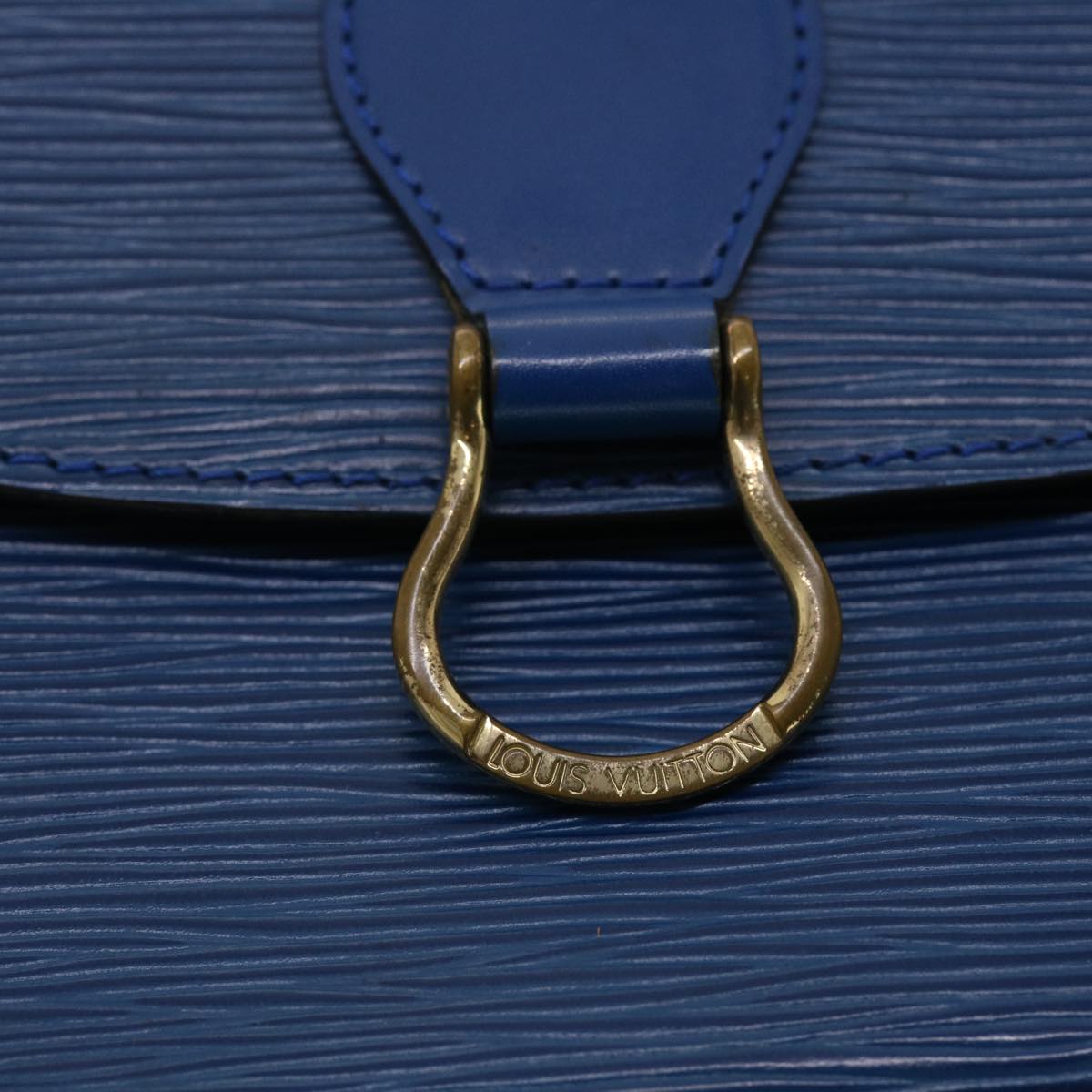 LOUIS VUITTON Epi Saint Cloud GM Shoulder Bag Blue M52195 LV Auth