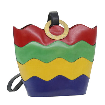 CELINE Shoulder Bag Leather Multicolor Auth 40961