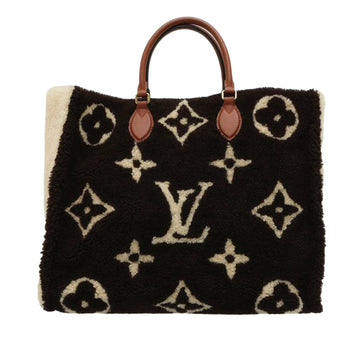 LOUIS VUITTON Monogram Giant Shearling Teddy Onthego GM Tote Bag